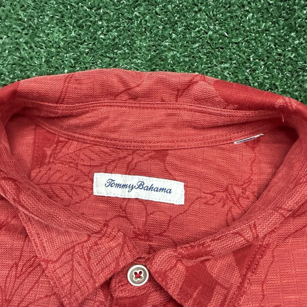 Tommy Bahama Arkansas Razorbacks Men's Polo Shirt Size 2XL Red Tencel